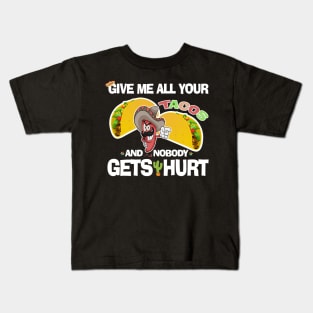 Fiesta Cinco de Mayo Funny Give Me All Your Tacos Red Chili Kids T-Shirt